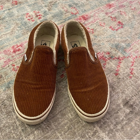 Brown Corduroy Slip On Vans